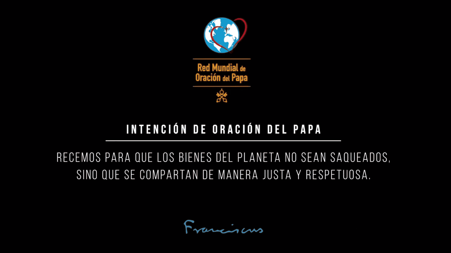 Video del Papa - Septiembre 2020: Respeto de los recursos del planeta
